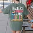 Teachers Are Just Superheroes In Disguise Back To School Women's Comfort Colors T-Shirt Back Print Moss