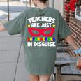 Teachers Are Just Superheroes In Disguise School Women's Comfort Colors T-Shirt Back Print Moss