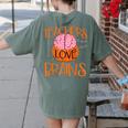 Teachers Love Brains Halloween T-Shirt For Men Women Women's Comfort Colors T-Shirt Back Print Moss Teachers Love Brains Halloween T-Shirt For Men Women Women's Comfort Colors T-Shirt Back Print Moss