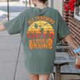 All Teachers Love Brains Teachers Halloween Teacher Women's Comfort Colors T-Shirt Back Print Moss