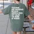 Teachers Are Underpaid Because America Does Not Value Men Women Women's Comfort Colors T-Shirt Back Print Moss