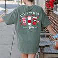 Teachers Valentine Day I Love My Class A Latte Coffee Women Women's Comfort Colors T-Shirt Back Print Moss