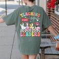 Teaching Future Leaders Groovy Teacher Back To School Women's Comfort Colors T-Shirt Back Print Moss Teaching Future Leaders Groovy Teacher Back To School Women's Comfort Colors T-Shirt Back Print Moss