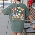 Teaching Future Leaders Teacher Back To School Cute Goose Women's Comfort Colors T-Shirt Back Print Moss Teaching Future Leaders Teacher Back To School Cute Goose Women's Comfort Colors T-Shirt Back Print Moss