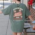 Teaching Kids About Jesus Is My Ministry Christian Teacher Women's Comfort Colors T-Shirt Back Print Moss Teaching Kids About Jesus Is My Ministry Christian Teacher Women's Comfort Colors T-Shirt Back Print Moss
