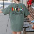 Teaching Is My Ministry God Christian Teacher Back To School Women's Comfort Colors T-Shirt Back Print Moss