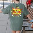 Teaching Is My Superpower Retro Comic Teacher Women's Comfort Colors T-Shirt Back Print Moss Teaching Is My Superpower Retro Comic Teacher Women's Comfort Colors T-Shirt Back Print Moss