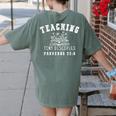Teaching Tiny Disciples Christian Bible Verse Teacher Women's Comfort Colors T-Shirt Back Print Moss