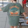 Teaching Is A Walk In The Park Teacher T-Rex Retro Women's Comfort Colors T-Shirt Back Print Moss