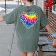 Teaching Is a Work Of Heart Tie Dye Hippie For Teacher For Men Women Girls Kids Women's Comfort Colors T-Shirt Back Print Moss