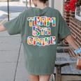 Team 5th Grade Building Blocks Bricks Theme Teacher Team For Men Women Kids Women's Comfort Colors T-Shirt Back Print Moss Team 5th Grade Building Blocks Bricks Theme Teacher Team For Men Women Kids Women's Comfort Colors T-Shirt Back Print Moss