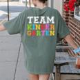 Team Kindergarten Shirt Boy Girl Teacher Graduation Women's Comfort Colors T-Shirt Back Print Moss