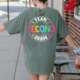Team Second Grade Teacher Back To School 2nd Grade Squad Women's Comfort Colors T-Shirt Back Print Moss