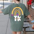 Team TK Transitional Kindergaten TK Crew Squad Teacher Kids Women's Comfort Colors T-Shirt Back Print Moss