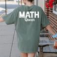 TeeArt Math Mathematics Queen Math Teacher Women's Comfort Colors T-Shirt Back Print Moss