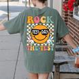 Test Day Rock The Test Teacher Testing Day You Got This Women's Comfort Colors T-Shirt Back Print Moss