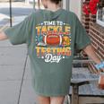 Test Day State Football Tackle Testing Day Sports Teacher Women's Comfort Colors T-Shirt Back Print Moss