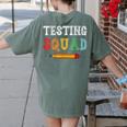 Testing Squad Costume Test Day Teacher Student School Women's Comfort Colors T-Shirt Back Print Moss Testing Squad Costume Test Day Teacher Student School Women's Comfort Colors T-Shirt Back Print Moss