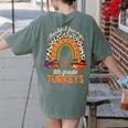 Thankful For My 5th Grade Turkeys Thanksgiving Teacher Women's Comfort Colors T-Shirt Back Print Moss Thankful For My 5th Grade Turkeys Thanksgiving Teacher Women's Comfort Colors T-Shirt Back Print Moss
