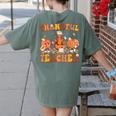 Thankful Teacher Retro Groovy Thanksgiving Fall Women Men Women's Comfort Colors T-Shirt Back Print Moss Thankful Teacher Retro Groovy Thanksgiving Fall Women Men Women's Comfort Colors T-Shirt Back Print Moss
