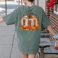 Thanksgiving Book Pumpkin Reading Teachers Fall Lovers Boys Women's Comfort Colors T-Shirt Back Print Moss Thanksgiving Book Pumpkin Reading Teachers Fall Lovers Boys Women's Comfort Colors T-Shirt Back Print Moss