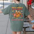 Thanksgiving Grammar Thankful English Teacher Fall Turkey Women's Comfort Colors T-Shirt Back Print Moss