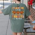 Thanksgiving Teacher I Teach The Cutest Turkeys In The Flock Women's Comfort Colors T-Shirt Back Print Moss Thanksgiving Teacher I Teach The Cutest Turkeys In The Flock Women's Comfort Colors T-Shirt Back Print Moss