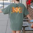 Thanksgiving Turkey Teach Thankful Teacher Girly Bow Women Women's Comfort Colors T-Shirt Back Print Moss Thanksgiving Turkey Teach Thankful Teacher Girly Bow Women Women's Comfort Colors T-Shirt Back Print Moss
