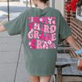 In My Third Grade Era Teachers Women Back To School Girls Women's Comfort Colors T-Shirt Back Print Moss
