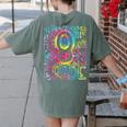 Tie Dye 8th Grade Typography Team Eighth Grade Teacher Women's Comfort Colors T-Shirt Back Print Moss