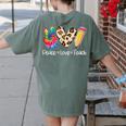 Tie Dye Hippie Peace Love Teach Teacher Appreciation Women's Comfort Colors T-Shirt Back Print Moss Tie Dye Hippie Peace Love Teach Teacher Appreciation Women's Comfort Colors T-Shirt Back Print Moss