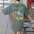 Tie Dye Teaching Social Studies Is My Jam Sunglasses Teacher Women's Comfort Colors T-Shirt Back Print Moss Tie Dye Teaching Social Studies Is My Jam Sunglasses Teacher Women's Comfort Colors T-Shirt Back Print Moss
