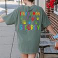 Tiny Human Security Preschool Childcare Teacher Babysitters Women's Comfort Colors T-Shirt Back Print Moss