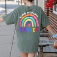 Tiny Human Tamer Watercolor Rainbow Daycare Teacher Women's Comfort Colors T-Shirt Back Print Moss Tiny Human Tamer Watercolor Rainbow Daycare Teacher Women's Comfort Colors T-Shirt Back Print Moss