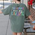 Tiny Humans Are My Favorite Daycare Provider Teacher Daycare Women's Comfort Colors T-Shirt Back Print Moss