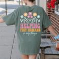 Tiny People Help Do Big Things Nursery Teacher Women's Comfort Colors T-Shirt Back Print Moss