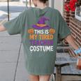 This Is My Tired Teacher Costume Halloween Premium Tri-Blend Women's Comfort Colors T-Shirt Back Print Moss