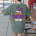 Tired Teacher Costume For Halloween Teachers Women's Comfort Colors T-Shirt Back Print Moss