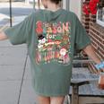 Tis The Season For Inclusion Christmas Sped Teacher Women's Comfort Colors T-Shirt Back Print Moss