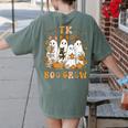 TK Boo Crew Preppy Halloween Floral Ghost TK Teacher Team TK Women's Comfort Colors T-Shirt Back Print Moss TK Boo Crew Preppy Halloween Floral Ghost TK Teacher Team TK Women's Comfort Colors T-Shirt Back Print Moss