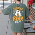 Toddler Boo Crew Babysitters Daycare Teacher Halloween Party Women's Comfort Colors T-Shirt Back Print Moss
