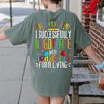 Toddler Negotiator Preschool Teacher Humor Babysitters Women's Comfort Colors T-Shirt Back Print Moss