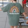 Toddler Teacher Rainbow Leopard Infant Teacher Men Women Women's Comfort Colors T-Shirt Back Print Moss Toddler Teacher Rainbow Leopard Infant Teacher Men Women Women's Comfort Colors T-Shirt Back Print Moss