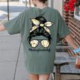 History Teacher Messy Bun Life Hair Glasses Women's Comfort Colors T-Shirt Back Print Moss History Teacher Messy Bun Life Hair Glasses Women's Comfort Colors T-Shirt Back Print Moss