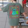 Trick Or Teach Neon Ghost Flower Teacher Spooky Halloween Women's Comfort Colors T-Shirt Back Print Moss Trick Or Teach Neon Ghost Flower Teacher Spooky Halloween Women's Comfort Colors T-Shirt Back Print Moss