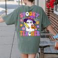Trick Or Teach Spooky Teacher Ghost Halloween Teacher Women's Comfort Colors T-Shirt Back Print Moss Trick Or Teach Spooky Teacher Ghost Halloween Teacher Women's Comfort Colors T-Shirt Back Print Moss
