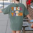 Trick Or Teach Teacher Halloween Costume Men Women Women's Comfort Colors T-Shirt Back Print Moss