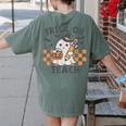 Trick Or Teach Teacher Women's Comfort Colors T-Shirt Back Print Moss Trick Or Teach Teacher Women's Comfort Colors T-Shirt Back Print Moss
