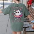 Trick Or Treat Point Your Feet Halloween Ghost Dance Teacher Women's Comfort Colors T-Shirt Back Print Moss