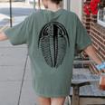 Trilobite Fossil Geology Teacher Student Geologist Women's Comfort Colors T-Shirt Back Print Moss